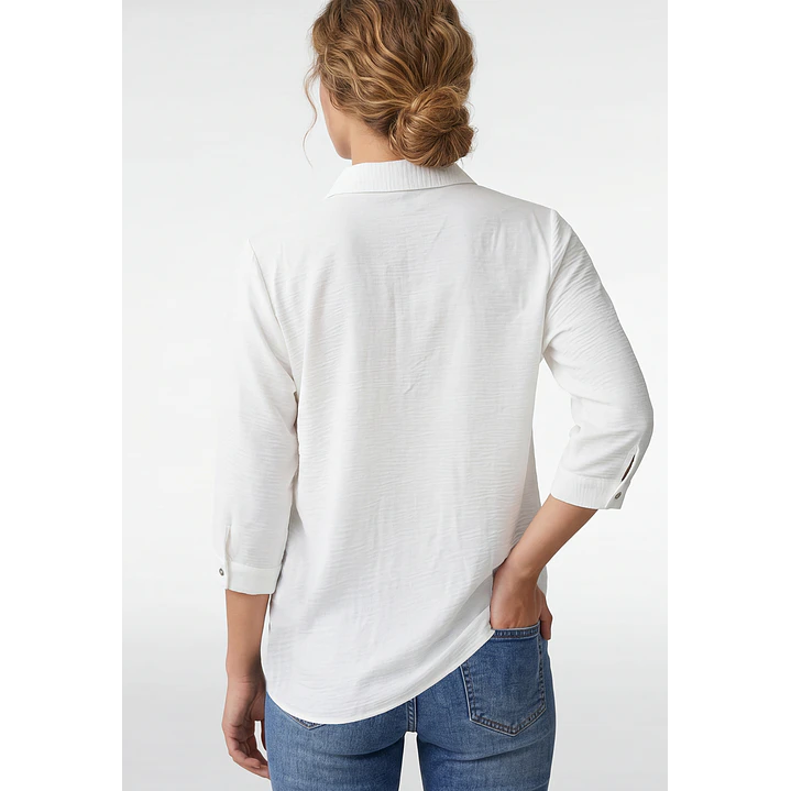 Blusa Amarras Mujer Manga Larga Blanco 3