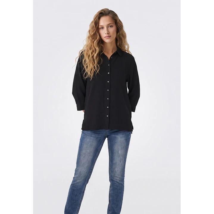 Blusa Amarras Mujer Manga Larga Negro 1