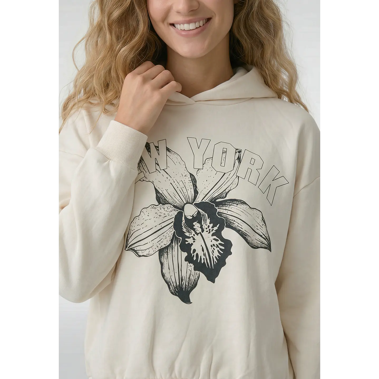 Polerón Flor Mujer Crudo 4