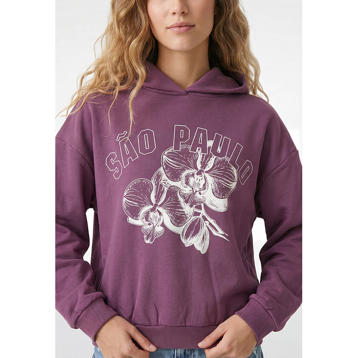 Polerón Flor Mujer Morado 2