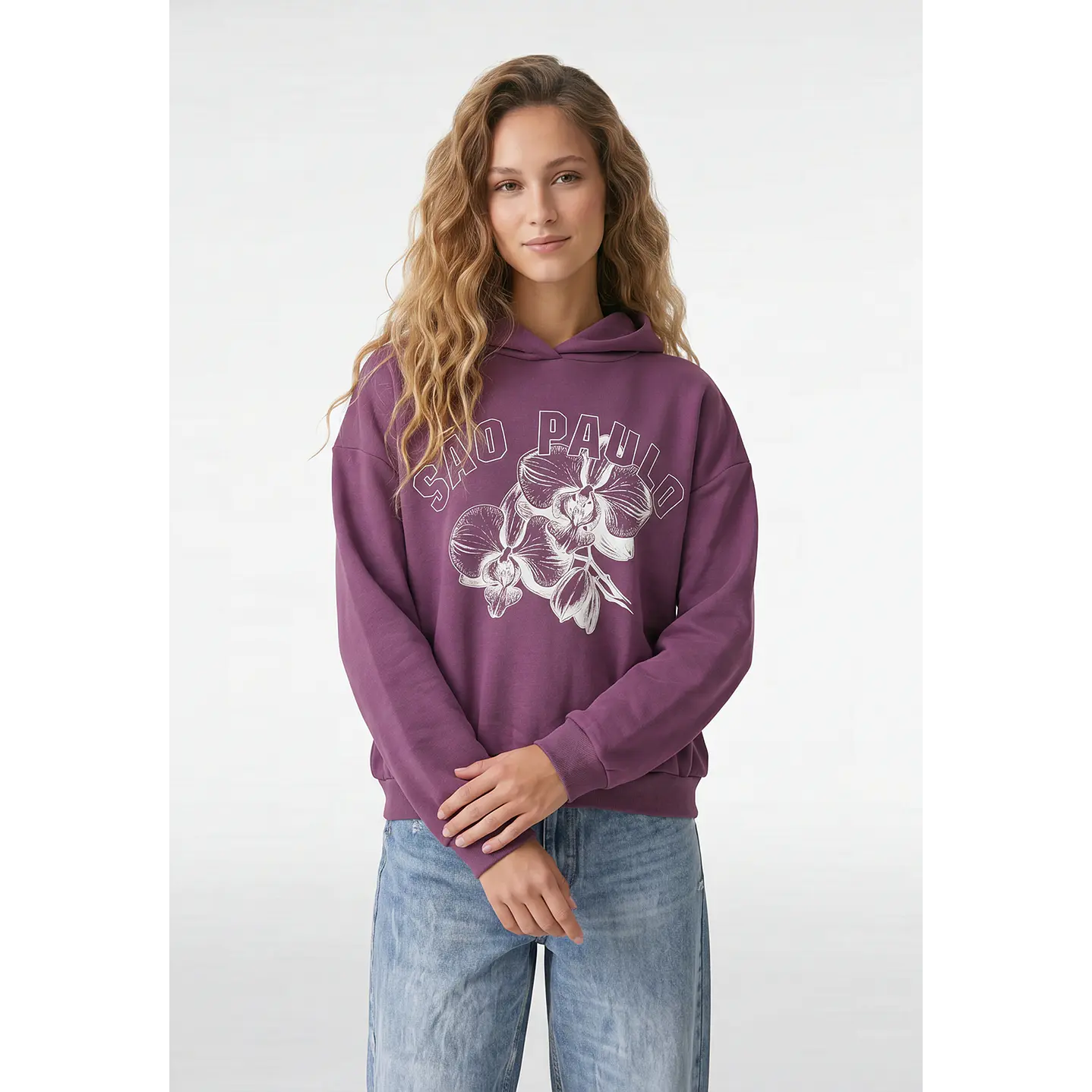 Polerón Flor Mujer Morado 1