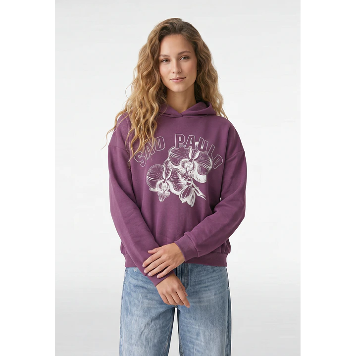 Polerón Flor Mujer Morado 1
