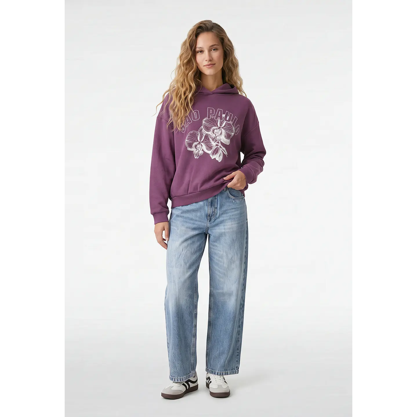 Polerón Flor Mujer Morado 4