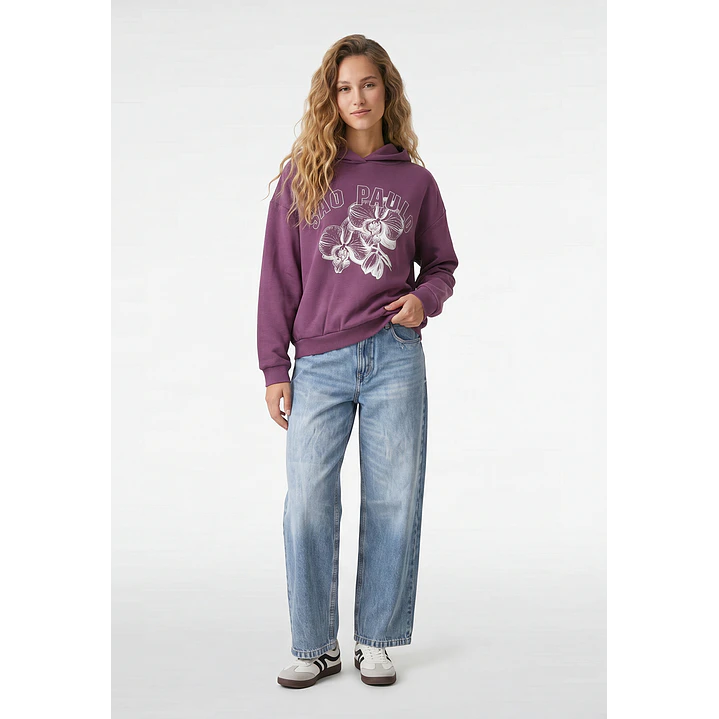 Polerón Flor Mujer Morado 4
