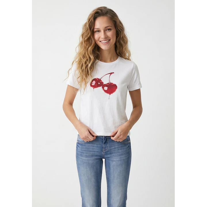 Polera Guinda Mujer Blanco 1