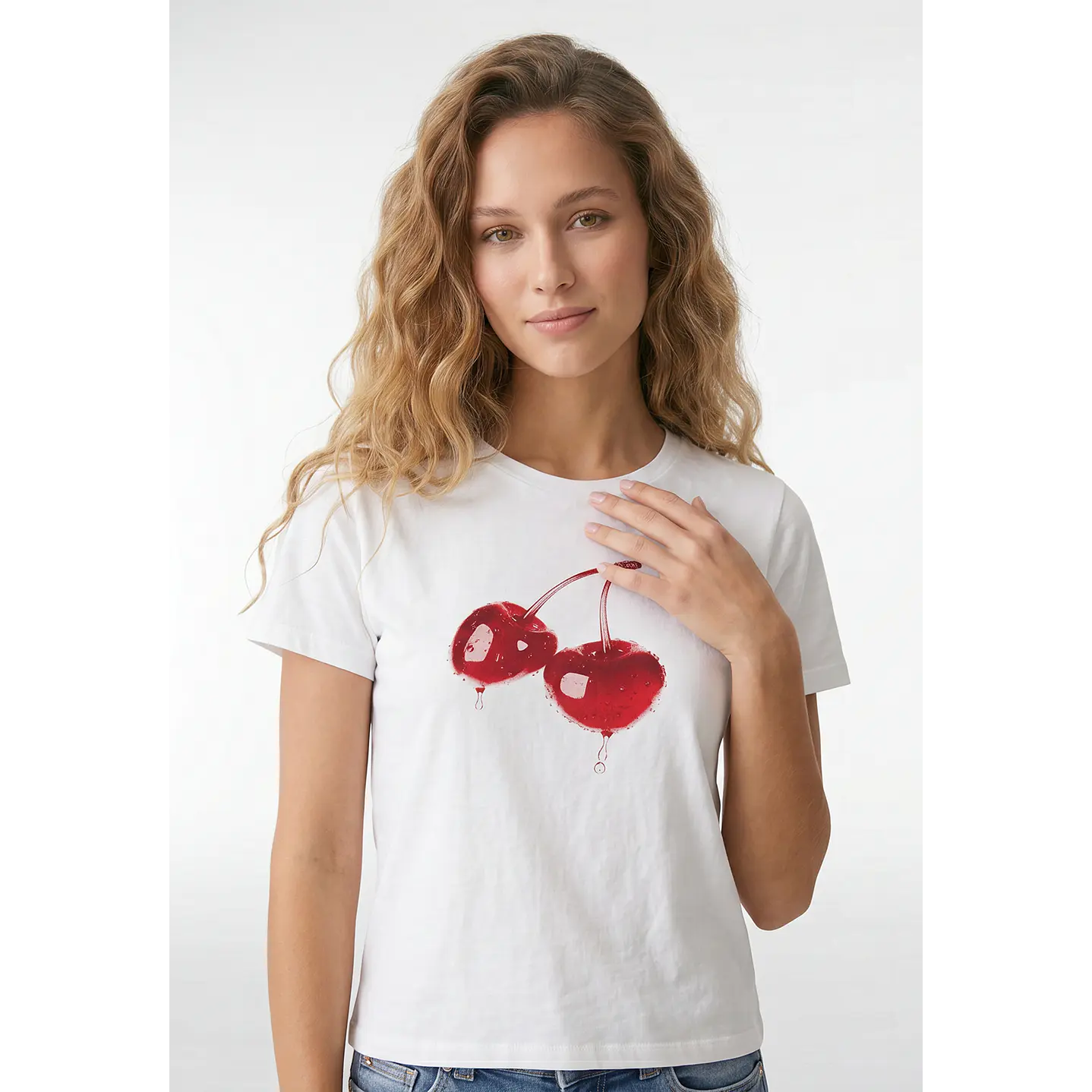 Polera Guinda Mujer Blanco 2