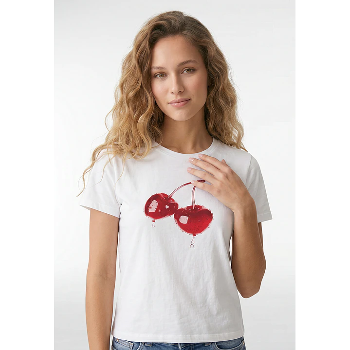 Polera Guinda Mujer Blanco 2