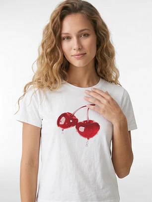 Polera Guinda Mujer Blanco