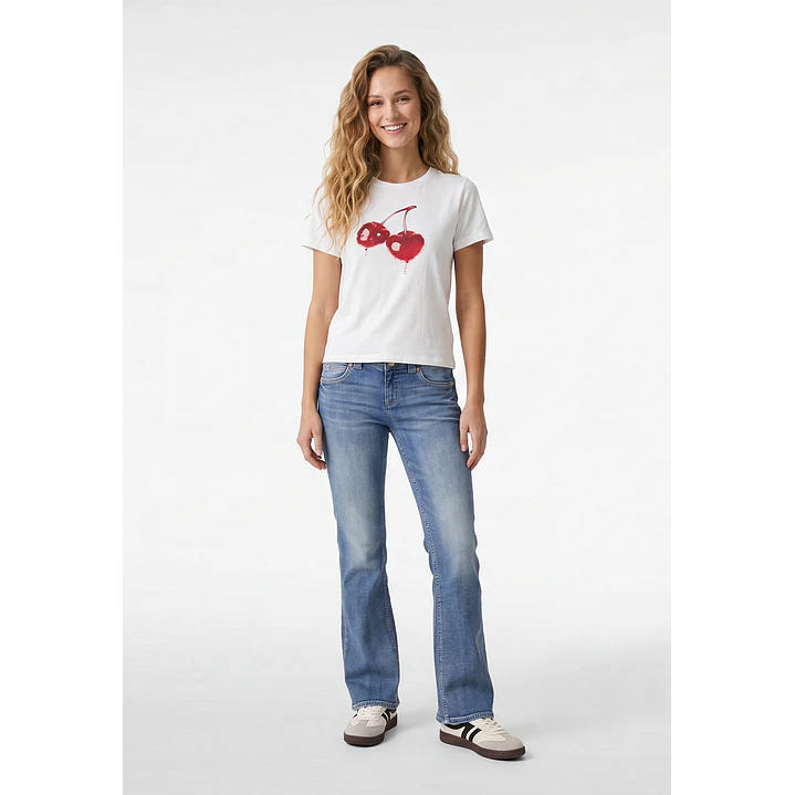 Polera Guinda Mujer Blanco 4