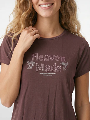 Polera Estampado Mujer Café