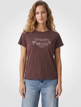 Polera Estampado Mujer Café
