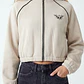 Polerón Crop Mujer Beige - Miniatura 2