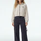 Polerón Crop Mujer Beige - Miniatura 4