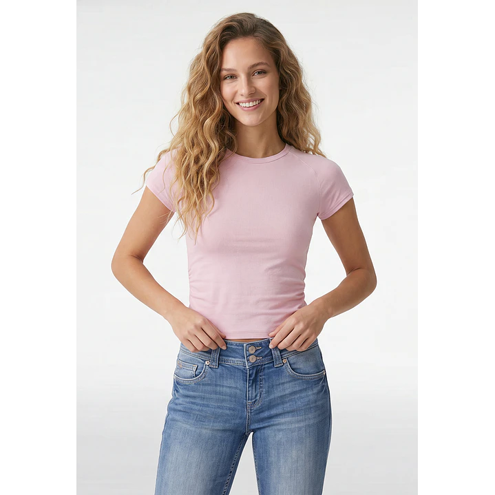 Polera Abertura Costado Mujer Rosado 1