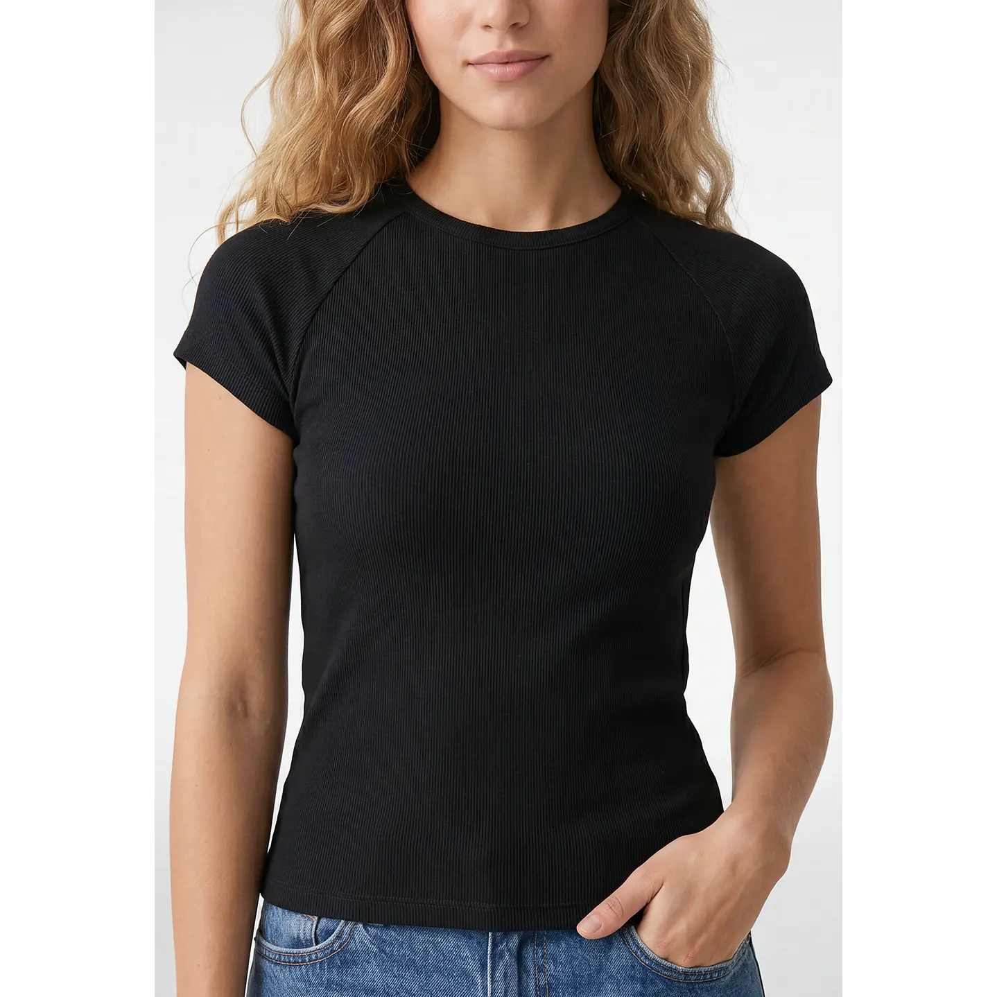 Polera Abertura Costado Mujer Negro 2