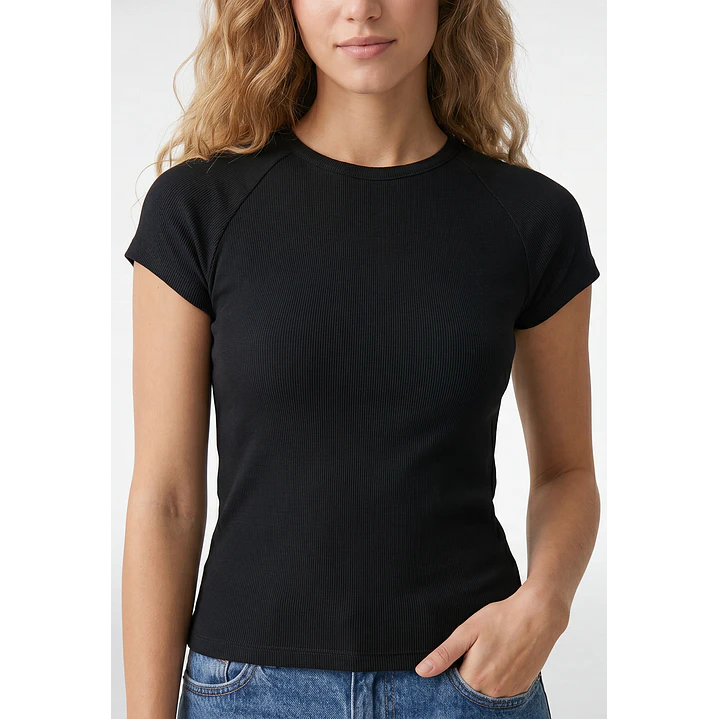 Polera Abertura Costado Mujer Negro 2