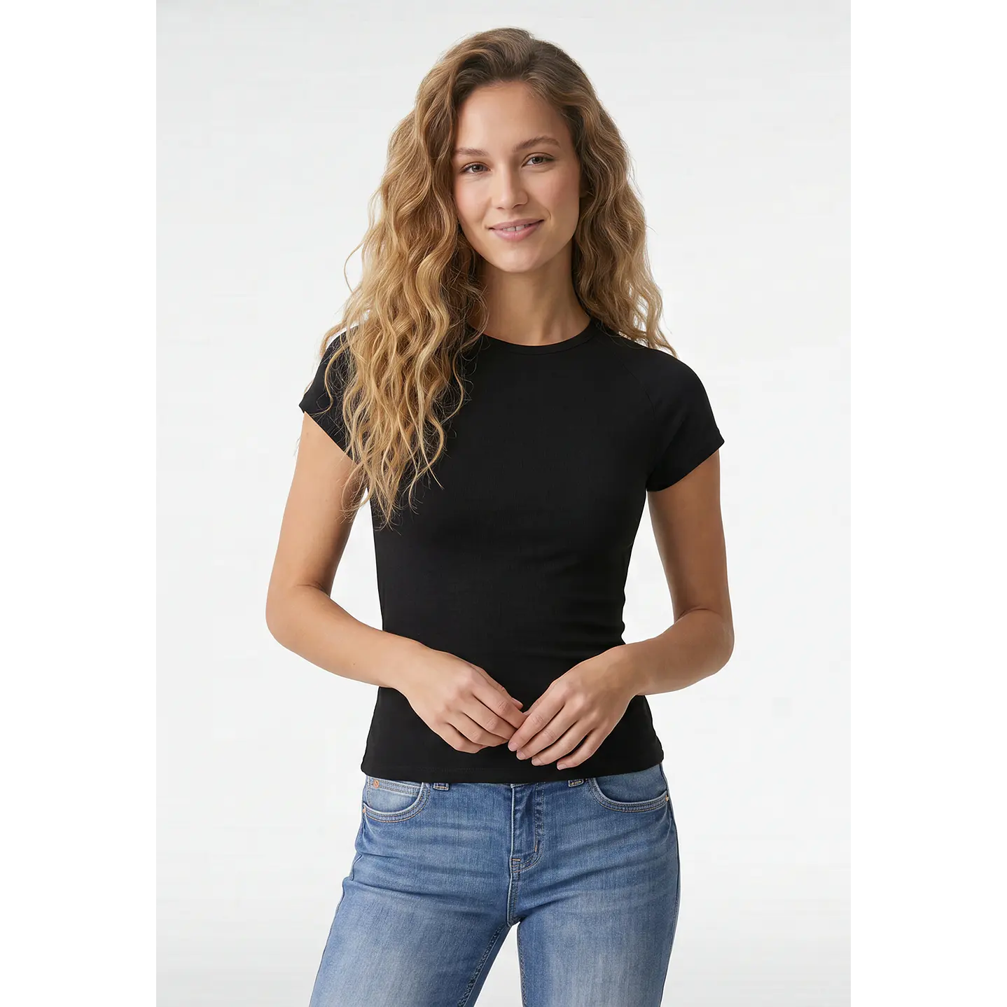 Polera Abertura Costado Mujer Negro 1