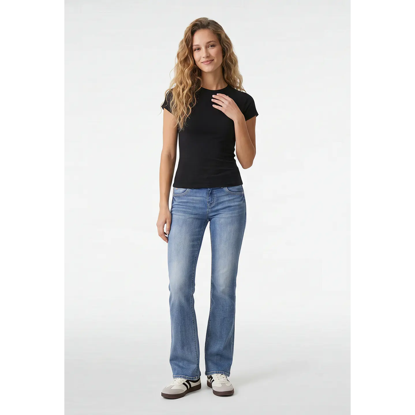 Polera Abertura Costado Mujer Negro 4