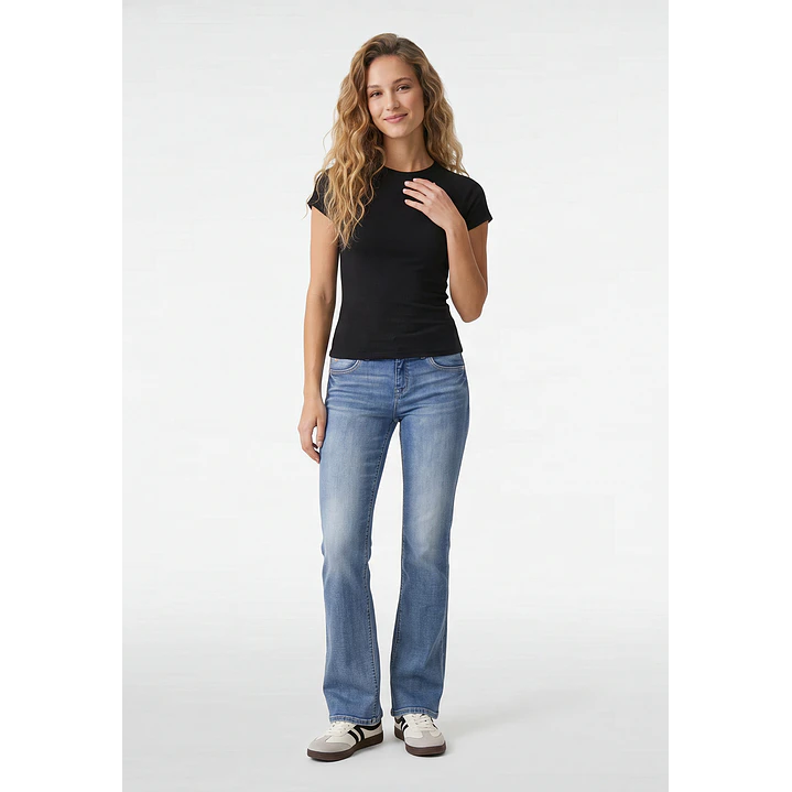 Polera Abertura Costado Mujer Negro 4