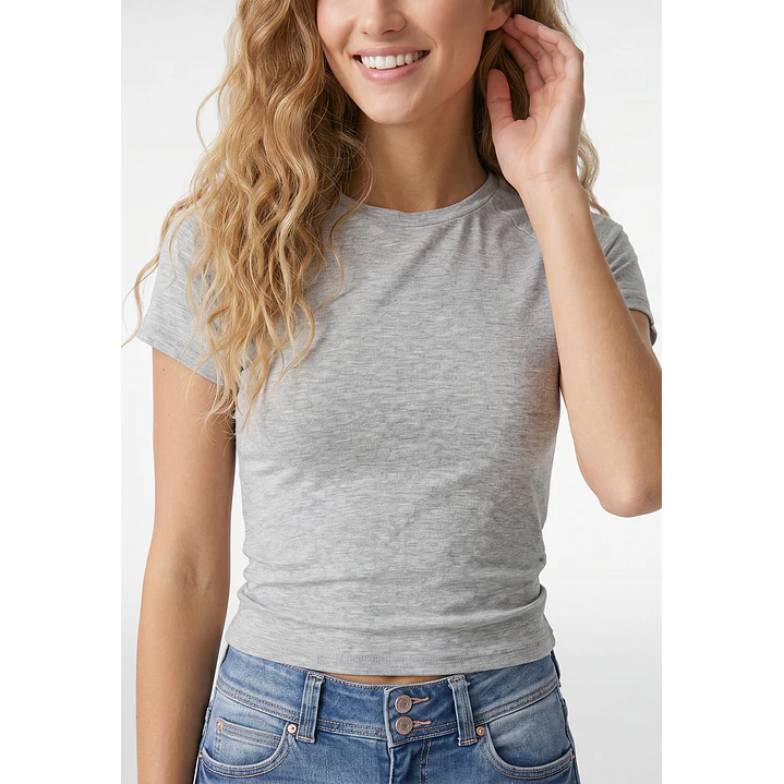 Polera Abertura Costado Mujer Gris 2
