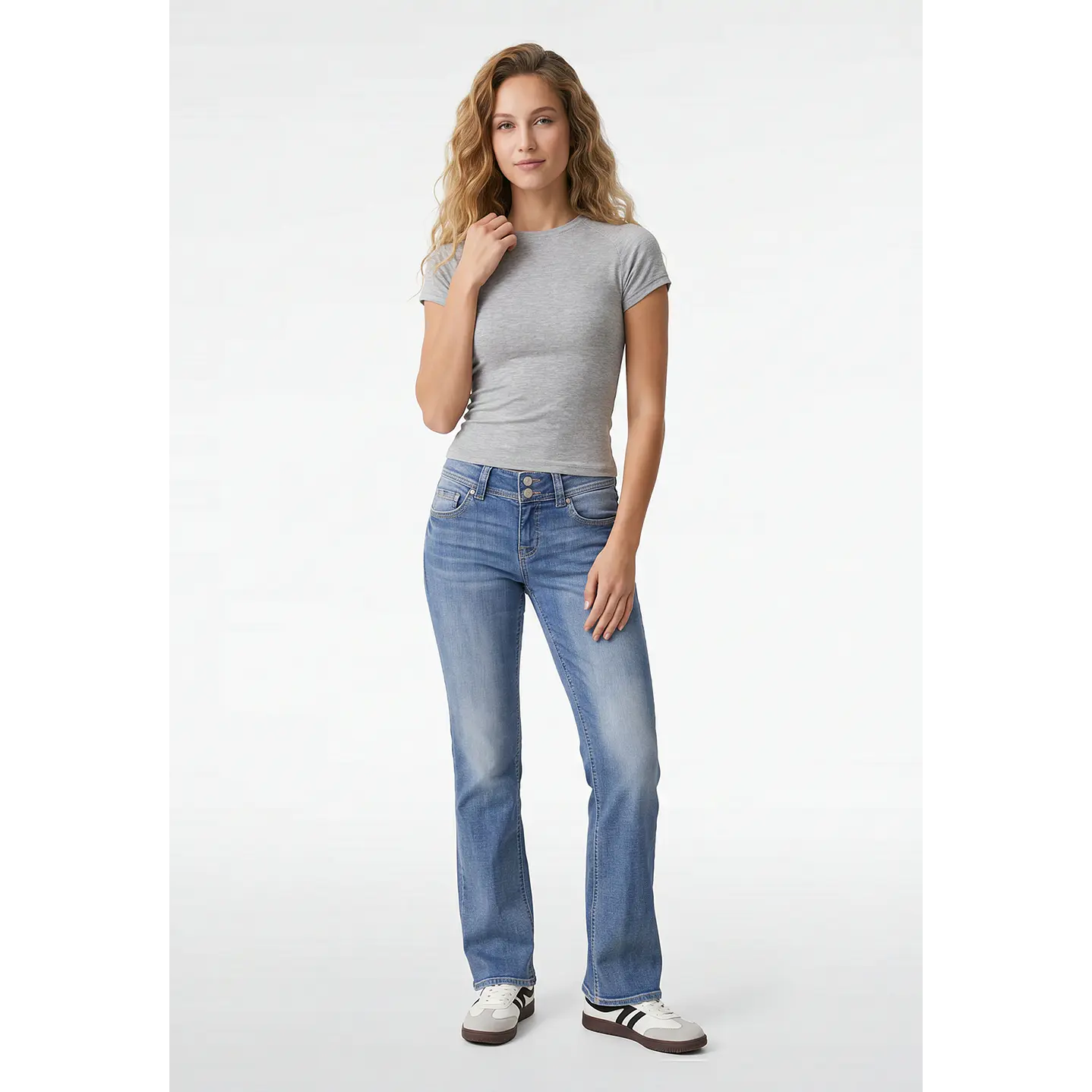 Polera Abertura Costado Mujer Gris 4