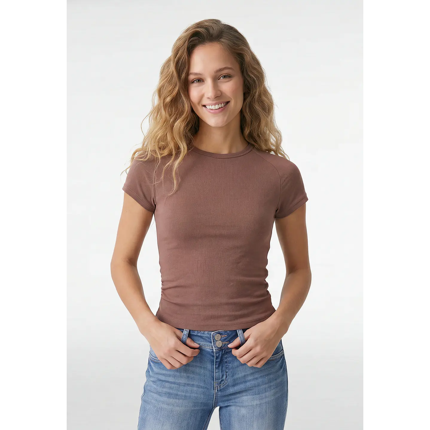 Polera Abertura Costado Mujer Café 1
