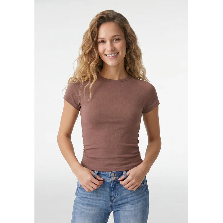 Polera Abertura Costado Mujer Café 1