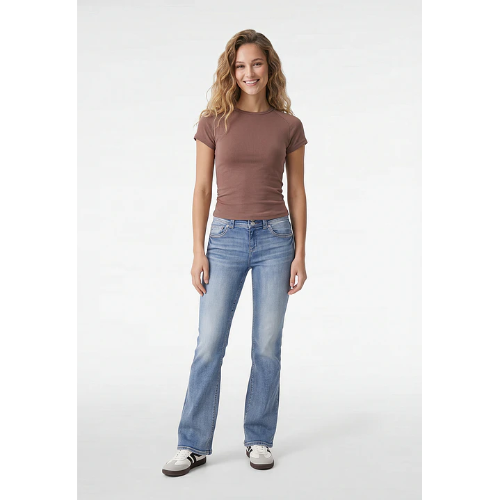 Polera Abertura Costado Mujer Café 4