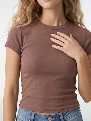 Polera Abertura Costado Mujer Café