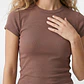 Polera Abertura Costado Mujer Café - Miniatura 2