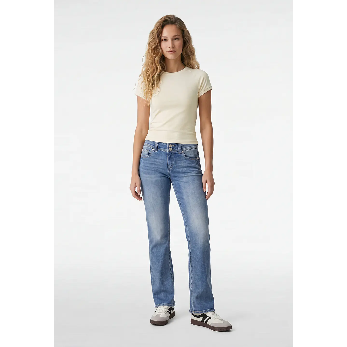 Polera Abertura Costado Mujer Beige 4