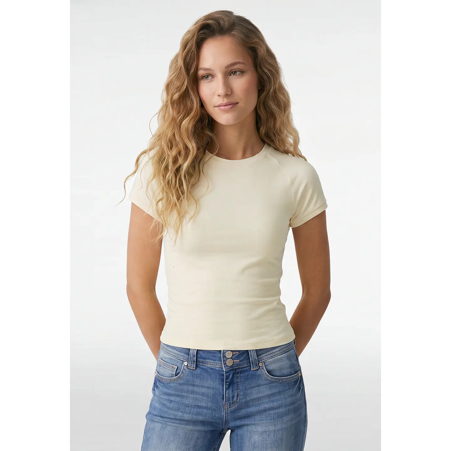 Polera Abertura Costado Mujer Beige 1