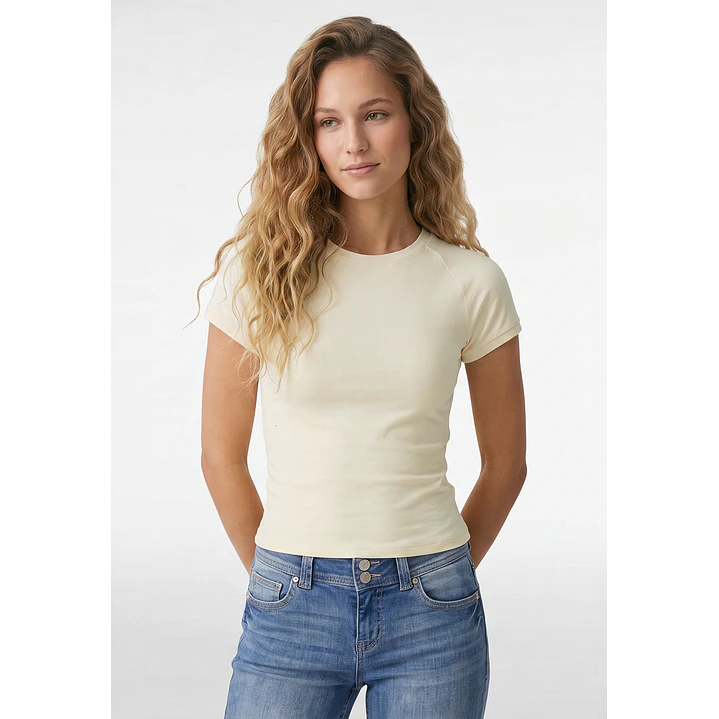 Polera Abertura Costado Mujer Beige 1