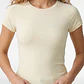 Polera Abertura Costado Mujer Beige - Miniatura 2