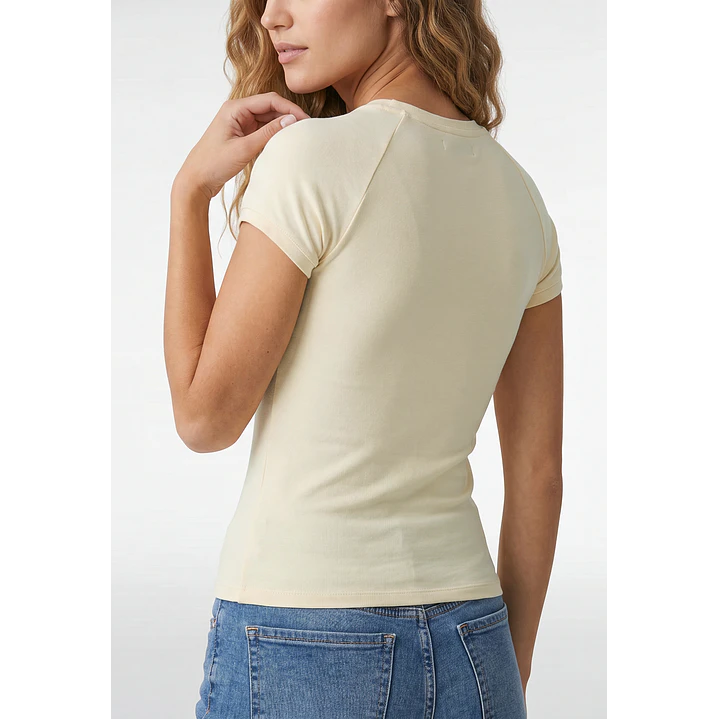 Polera Abertura Costado Mujer Beige 3