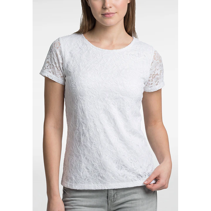 Polera Encaje Mujer Crudo 2