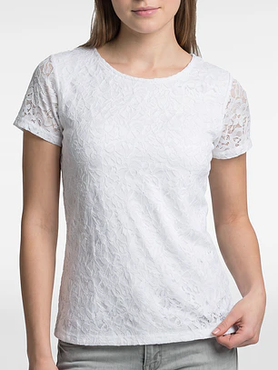 Polera Encaje Mujer Crudo