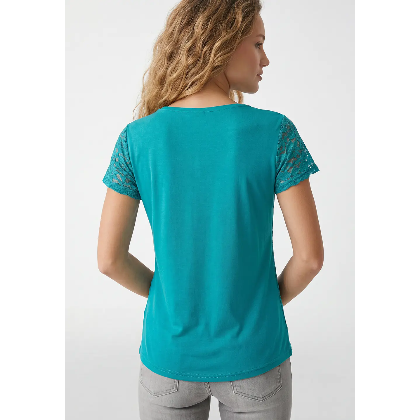 Polera Encaje Mujer Turquesa 3