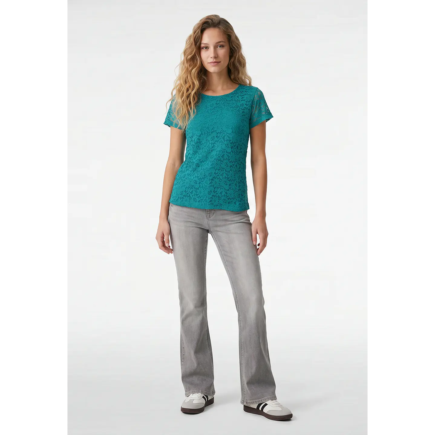 Polera Encaje Mujer Turquesa 4