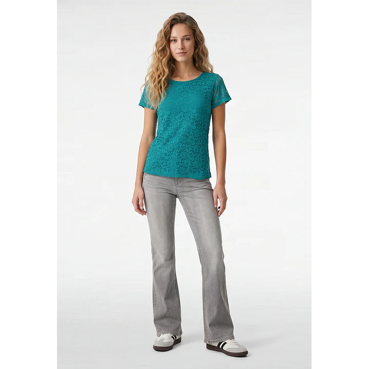 Polera Encaje Mujer Turquesa 4
