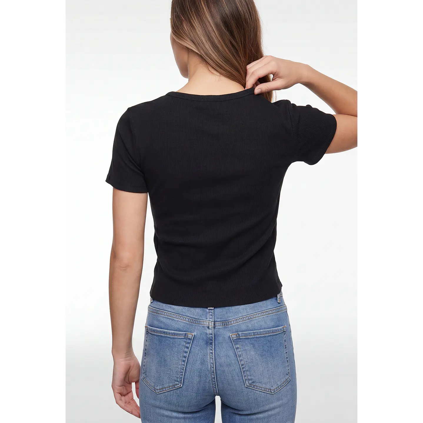 Polera Botones Mujer Negro 3