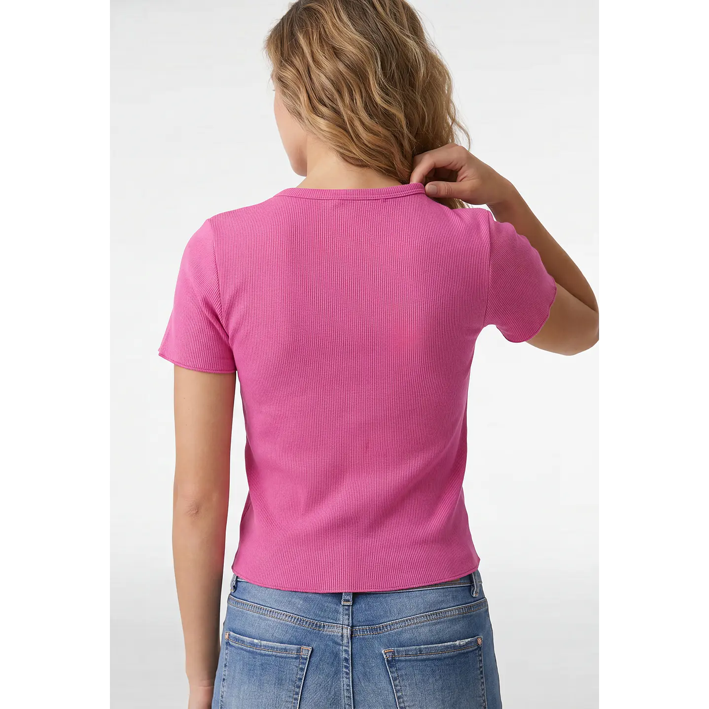 Polera Botones Mujer Fucsia 3
