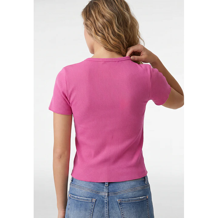 Polera Botones Mujer Fucsia 3