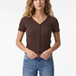 Polera Botones Mujer Café - Miniatura 1