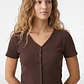 Polera Botones Mujer Café - Miniatura 2