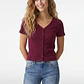 Polera Botones Mujer Burdeo - Miniatura 1