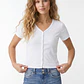 Polera Botones Mujer Blanco - Miniatura 1