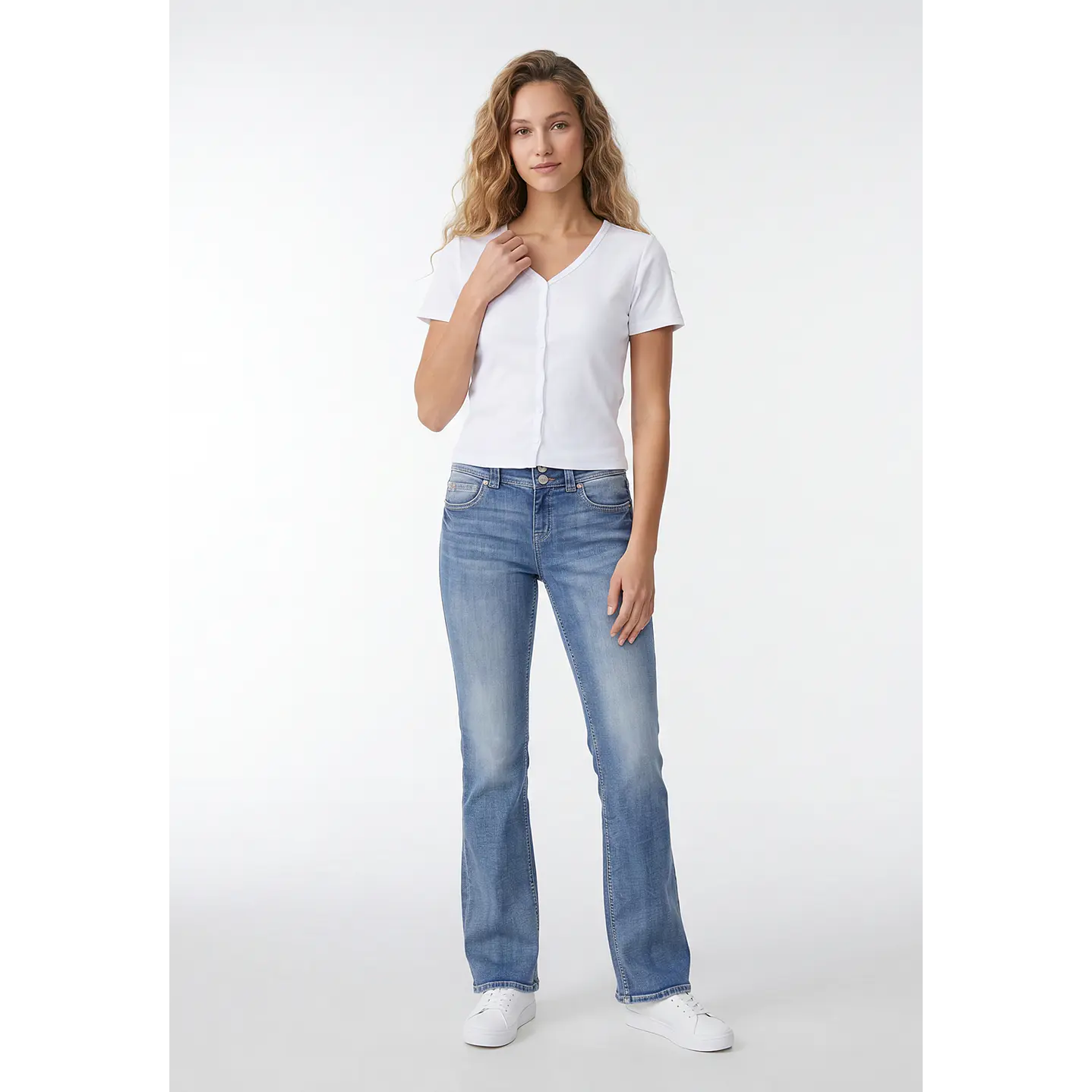 Polera Botones Mujer Blanco 4