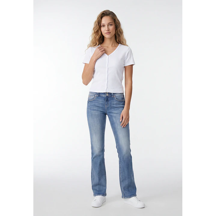 Polera Botones Mujer Blanco 4