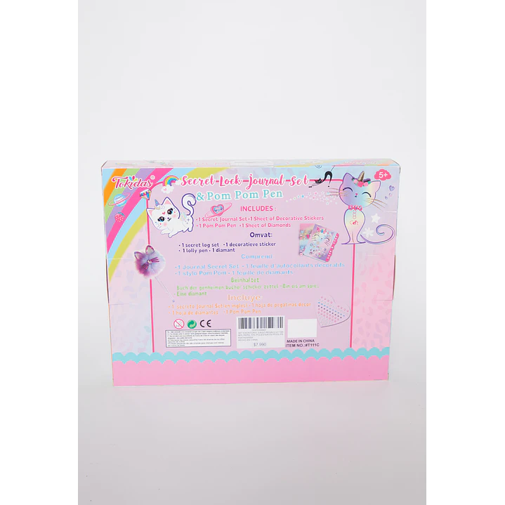 Diario Secreto con Candado y Lápiz Pom Pón  Familyshop 3